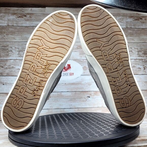 Sperry Pier Boat Women's Size 8.5 Sparkle Canvas Slip On Grey Casual Shoes - Picture 6 of 9